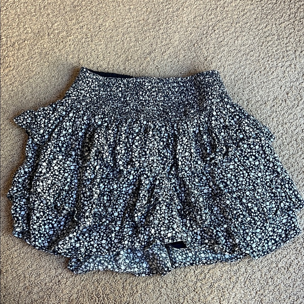 Hollister Navy and White ultra high rise  Mini Skirt